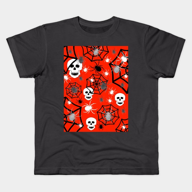 FRIGHT Night Horror Happy Halloween Skulls Kids T-Shirt by SartorisArt1